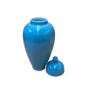 Bright Blue Glaze Porcelain Fine Finish Point Lid Jar ws2714E image 4