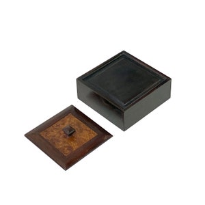 Small Brown Burlwood Pattern Square Storage Accent Box ws2641E image 6