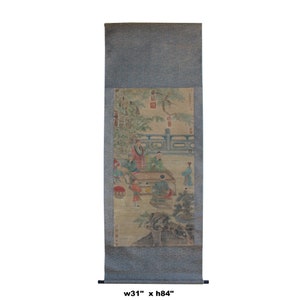 Chinese Court House People Color Ink Scroll Painting Museum Quality Wall Art cs5646E image 7