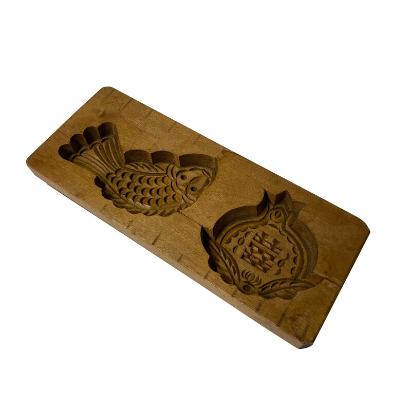 Vintage Wood Flower Fish Pattern Cake Soap Maker Mold Board ws2442E image 2