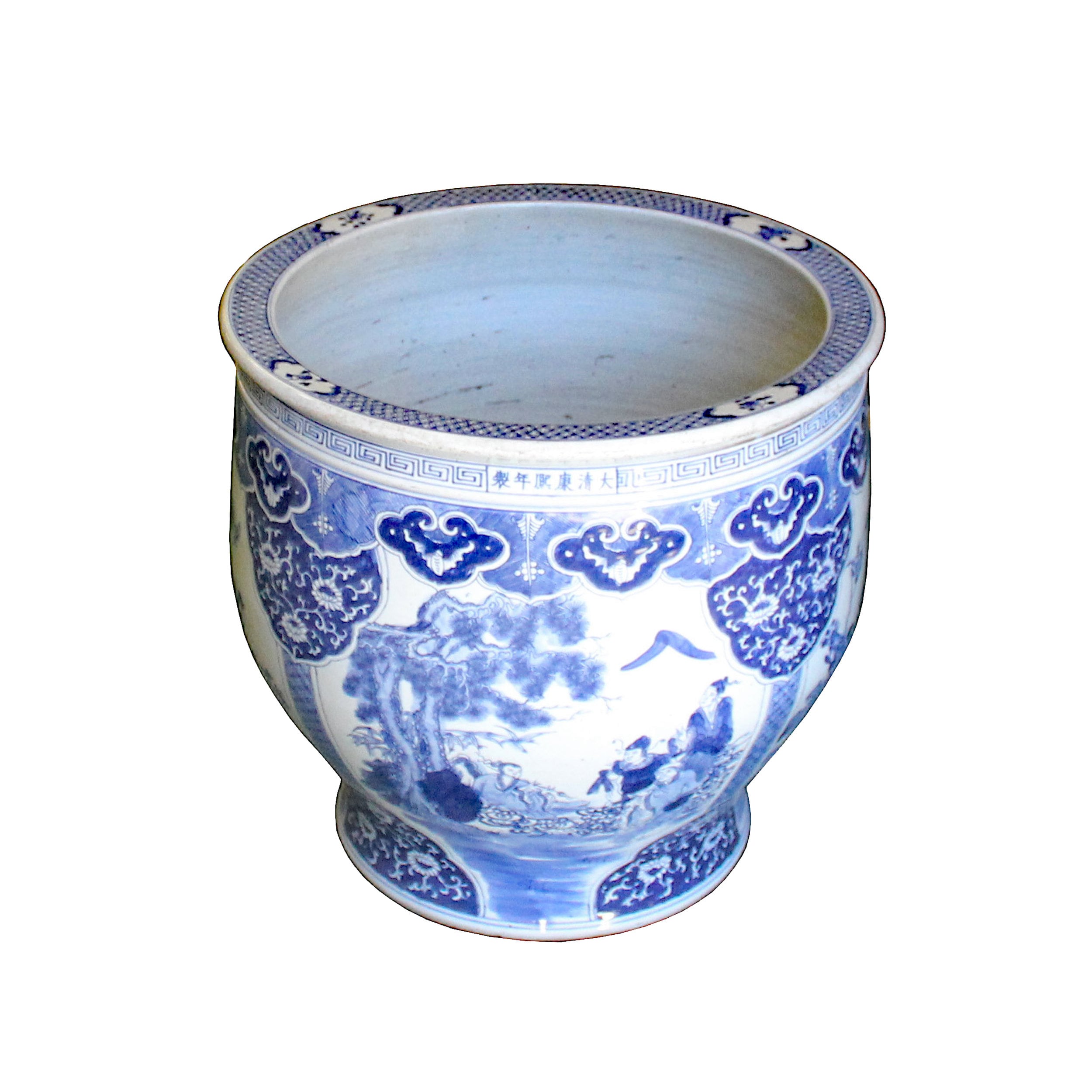 Chinese Blue White Oriental Flower People Scenery Porcelain