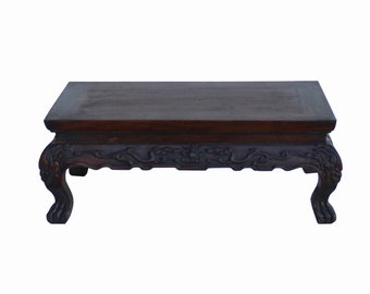 Chinese Brown Wood Rectangular Table Top Stand Display Easel ws1052E