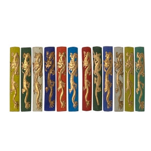 Chinese Calligraphic Multi Color Ink Sticks With Golden Color Dragon ws3151E