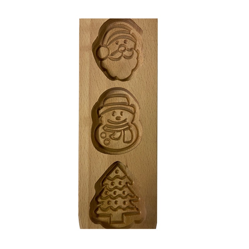 2 Pieces Wood Santa Tree Gourd Pattern Cake Soap Mold Board ws2441E image 4