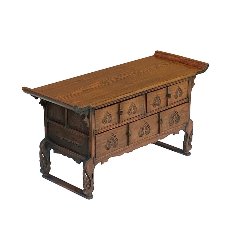 Oriental Asian Point Edge Chest of 3 Drawers Low Table Cabinet cs7294E image 4