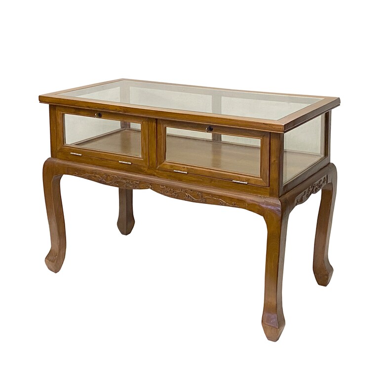 Oriental Craw Legs Rectangular Glass Top Console Display Table Counter cs7676E image 3