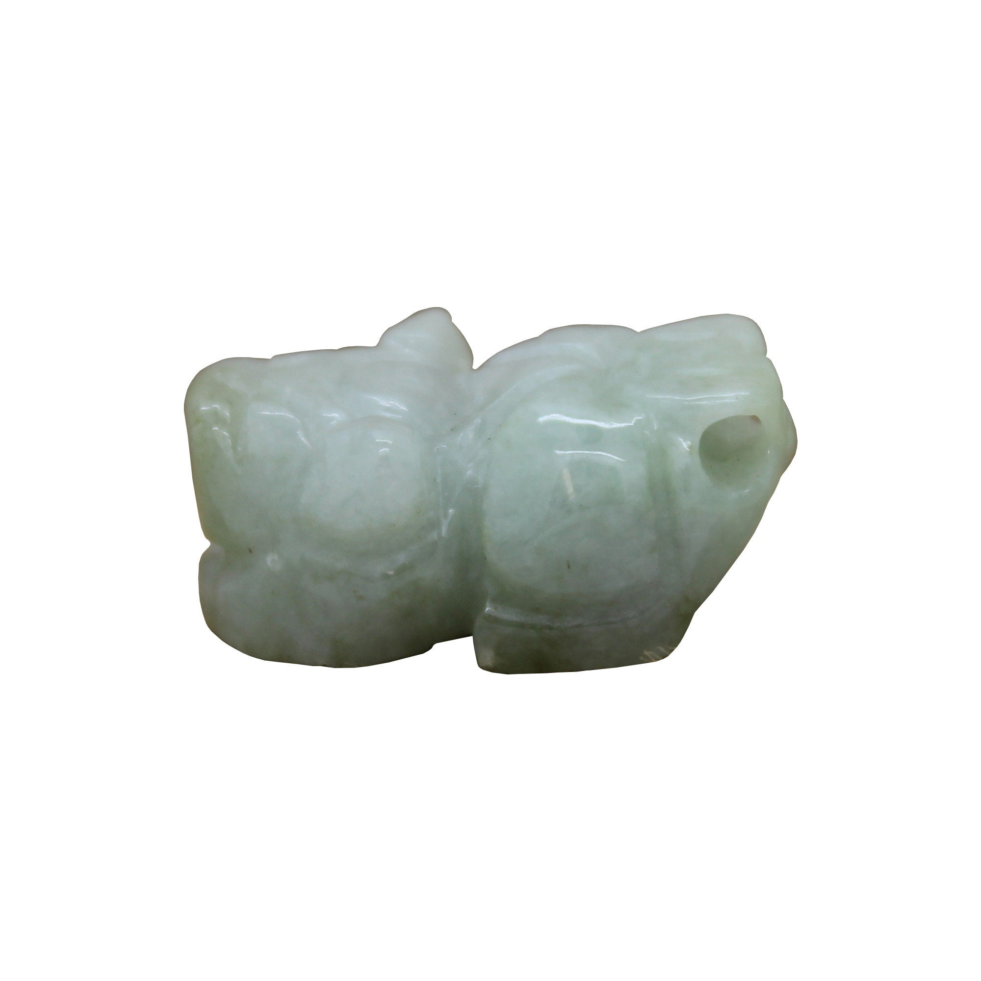 Natural Jade Carved Chinese Wealth Protector Fengshui Pixie Pendant Figure N545E