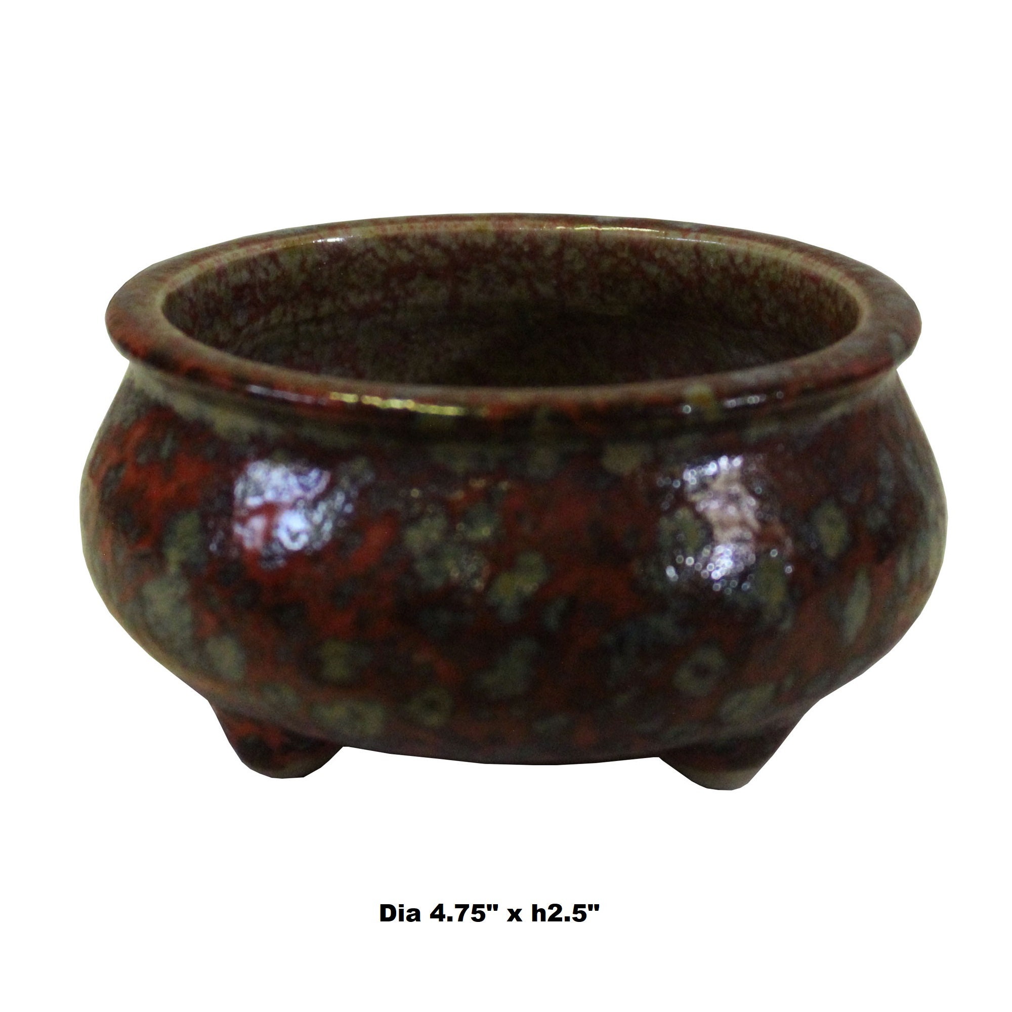 Vintage-style Oxblood Red Ceramic Incense Burner – Handmade