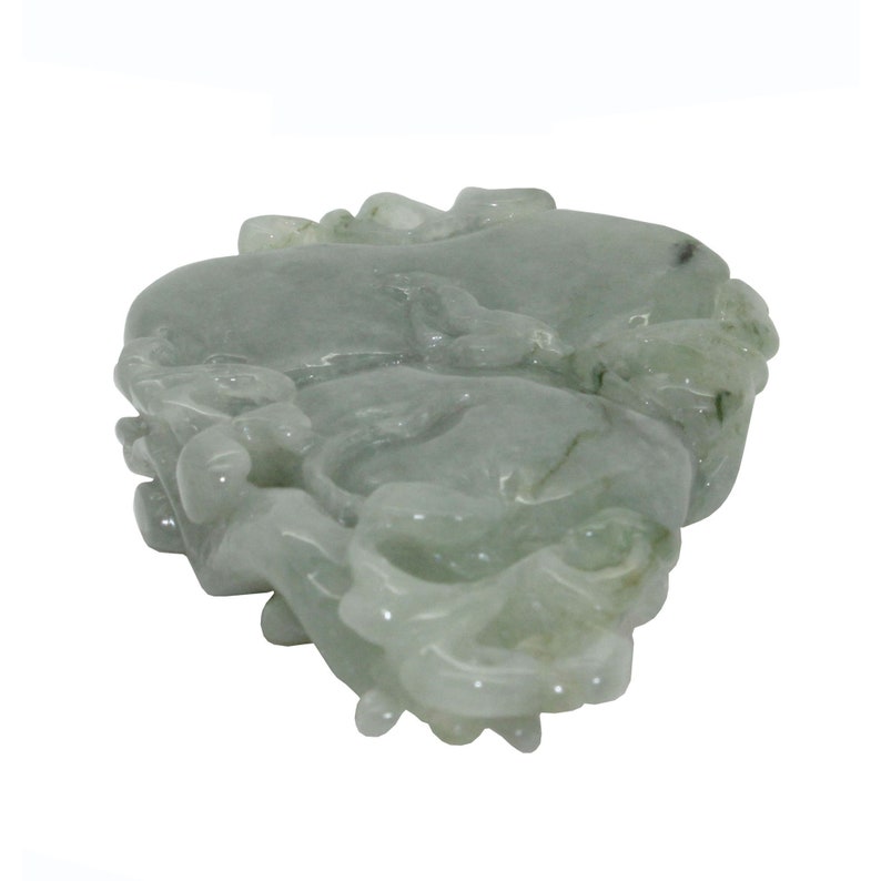 Jade Pendant With Dragon On Gourd Stepping On Money, Roots and Leaf n414E image 4
