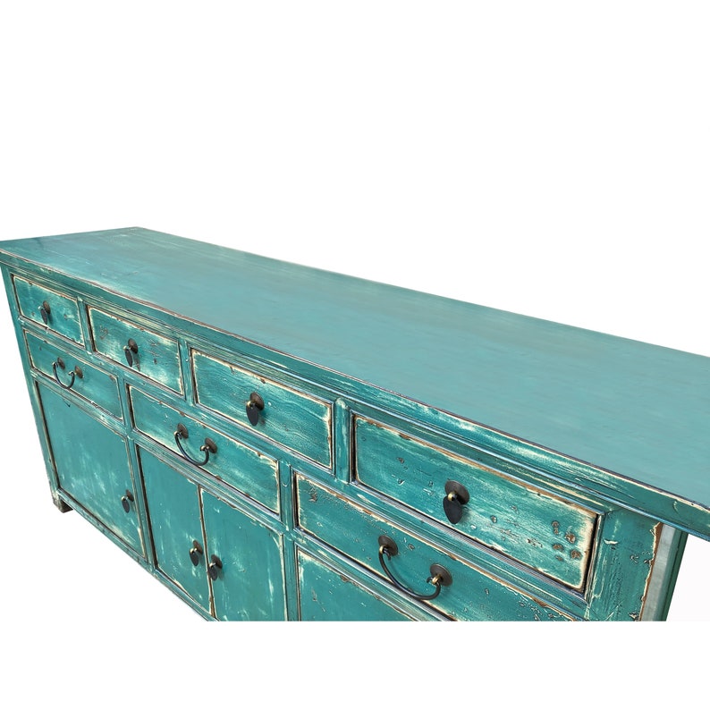 Oriental Turkish Boy Green Drawers Console Sideboard Credenza Table Cabinet cs7456E image 4