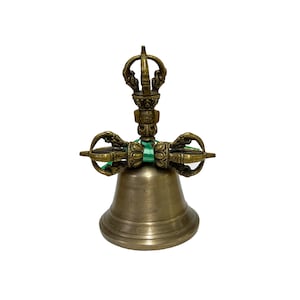 Handmade Bronze Metal Tibetan Ritual Bell and Vajra Dorje Set ws2885E