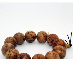 Medium Brown Cypress Wood Beads Hand Rosary Praying Bracelet ws215E image 3