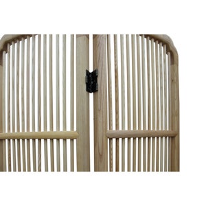 Fine Polish Raw Finish Bar Pattern Wood Panel Screen Room Divider cs4943E image 7