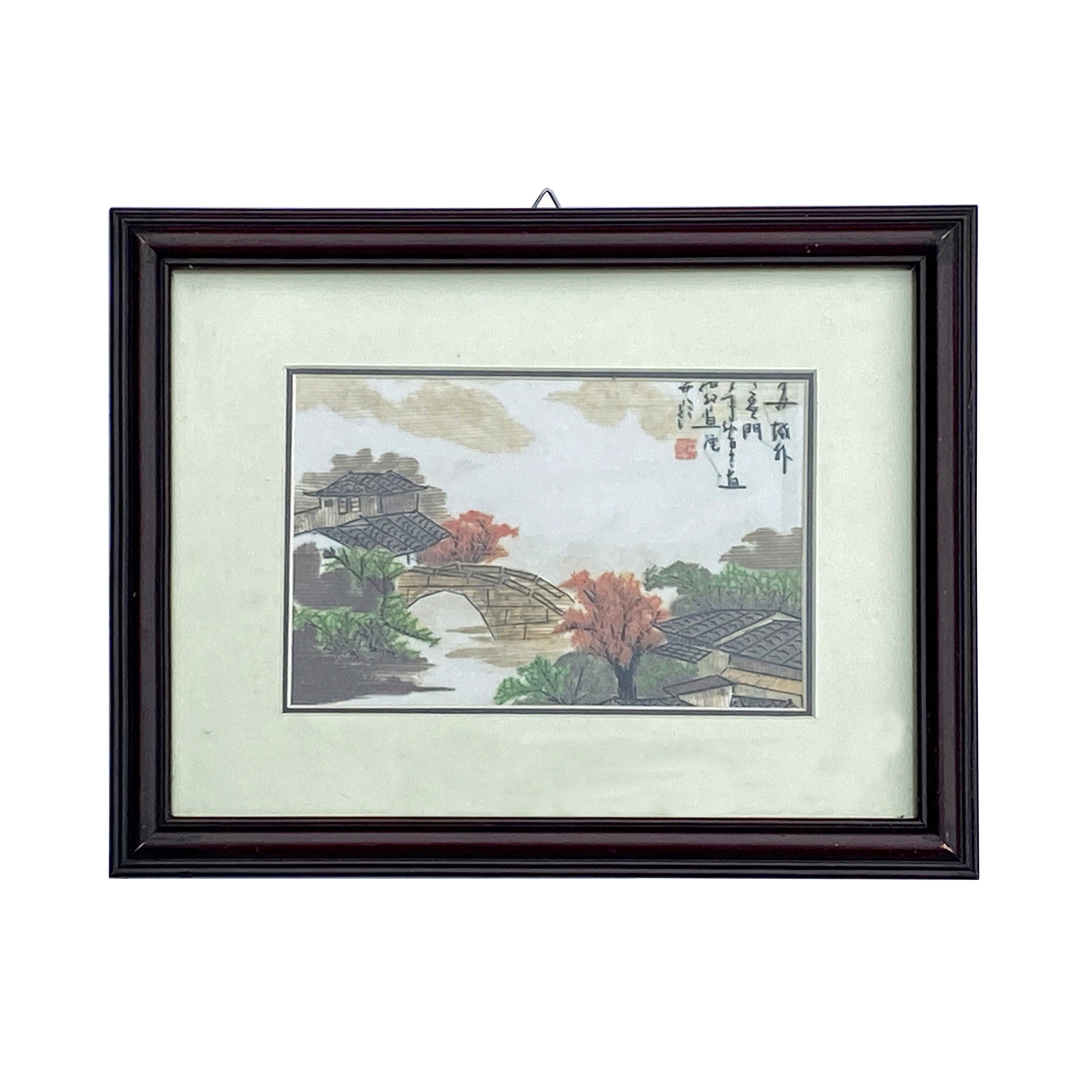 東洋中国刺繍花風景額入りアート装飾 2点セット ws3205E - Etsy 日本