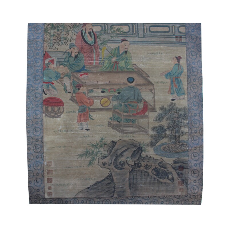 Chinese Court House People Color Ink Scroll Painting Museum Quality Wall Art cs5646E image 5