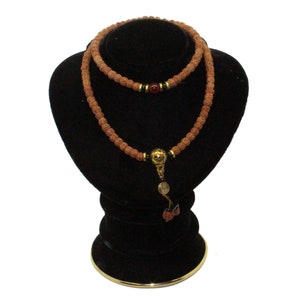 Natural Plant Seed Beads Metal Pendant Rosary Praying Necklace ws220E