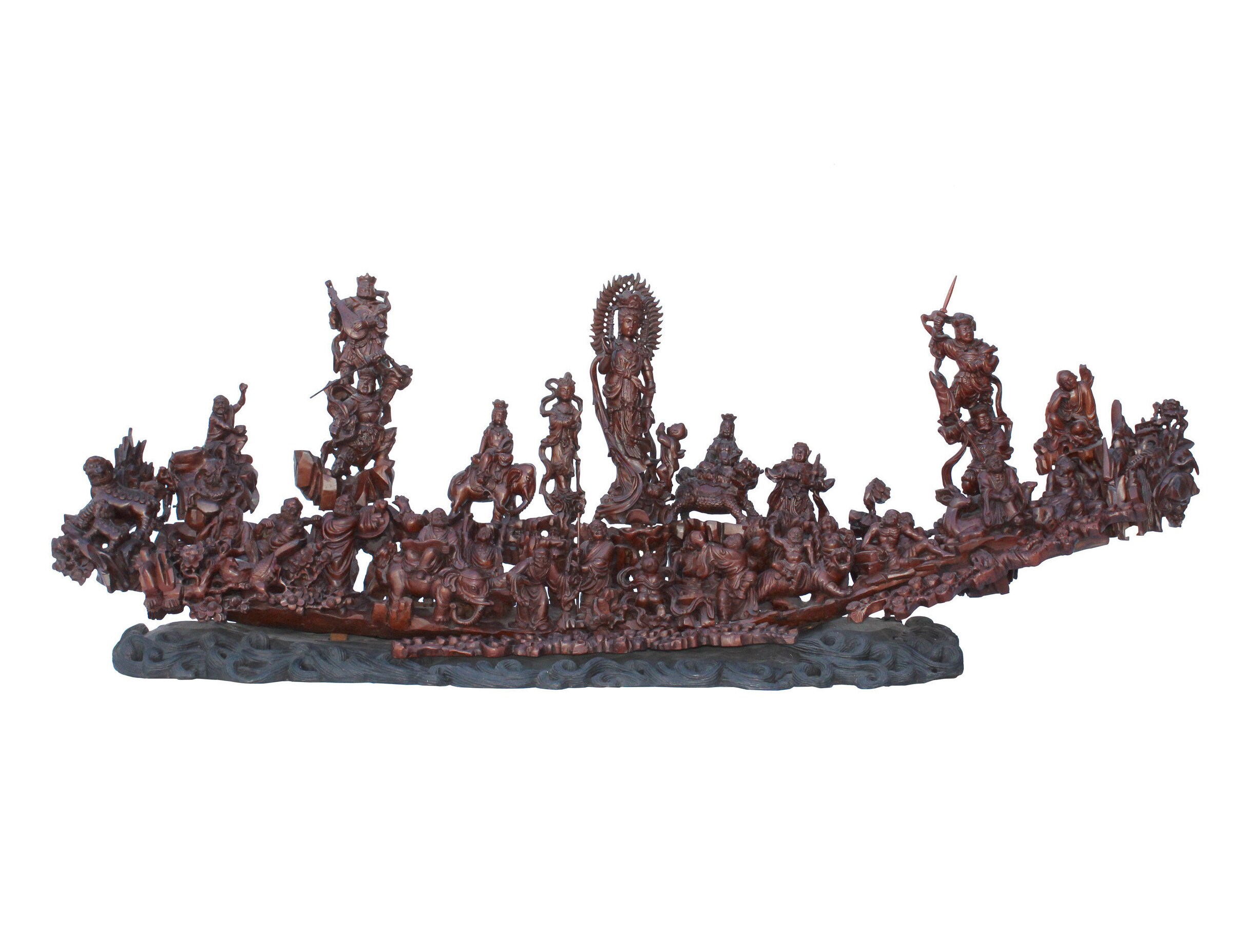 Heavenly Gathering Statue 18 Arhat Inviting Guanyin Bodhisattva For Wisdoms Lecture n399E