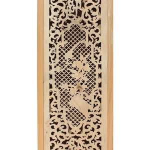 Chinese Rectangular Wood Flower Bird Carving Wall Panel Plaque cs3804E image 5