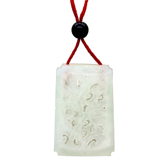 Carved Jade Rectangular Shape Modern Chinese Sach… - image 2