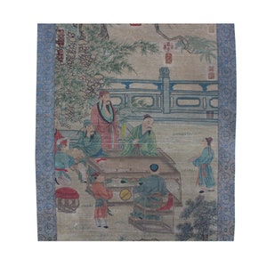 Chinese Court House People Color Ink Scroll Painting Museum Quality Wall Art cs5646E image 6