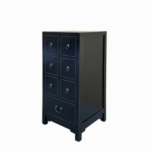 Oriental Black 7 Drawers Slim Narrow Chest Cabinet Stand cs7704E image 3