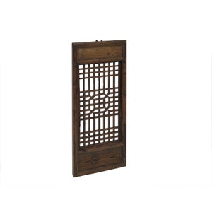 Chinese Vintage Restored Wood Geometric Pattern Brown Wall Hanging Art ws3743E image 4