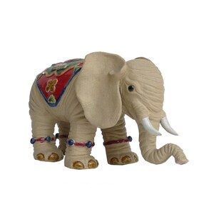 Pair Handmade Ceramic Lovely Elephant With Beautiful Jewelry Decor Statue fs722E image 6