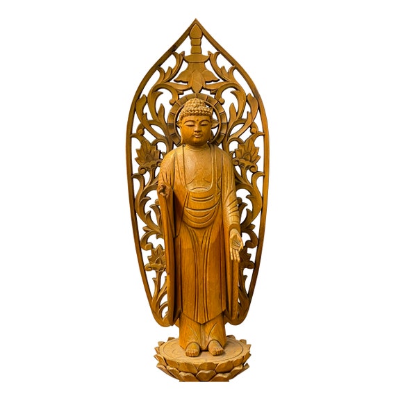 Chinese Sandal Wood Lotus Base Abhaya Mudra Buddha Statue ws1246S Chinese Sandal Wood Lotus Base Abhaya Mudra Buddha Statue ws1246S