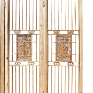 Chinese People Carving Window Pattern Wood Panel Floor Screen cs1523E image 3