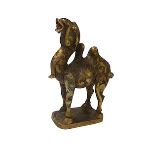 Chinese Metal Golden Rustic Camel Figure vs109E