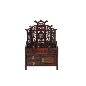 Muebles de palisandro chino que ofrecen arte de exhibición en miniatura de santuario ws3832E