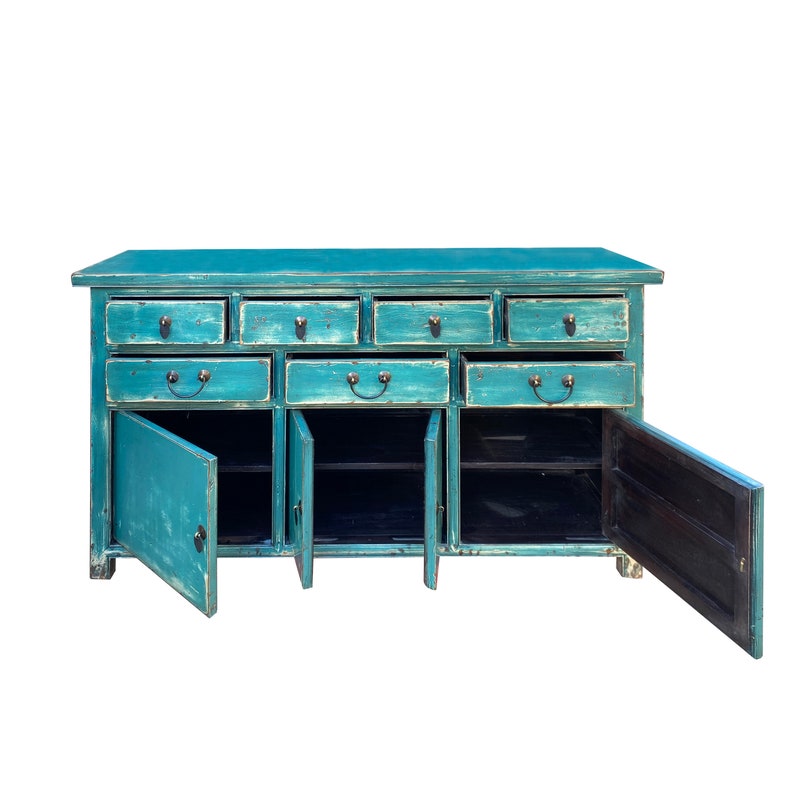 Oriental Turkish Boy Green Drawers Console Sideboard Credenza Table Cabinet cs7456E image 5