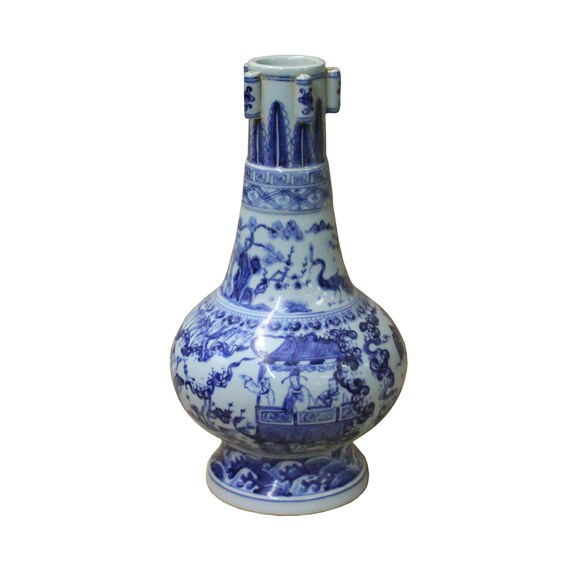 中国青白磁精密家庭風景花瓶 ws730E - Etsy 日本