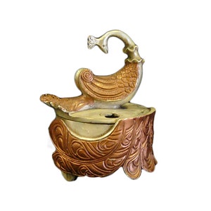 Chinese Silver Rose Peacock Accent Metal Incense Burner cs690-13E