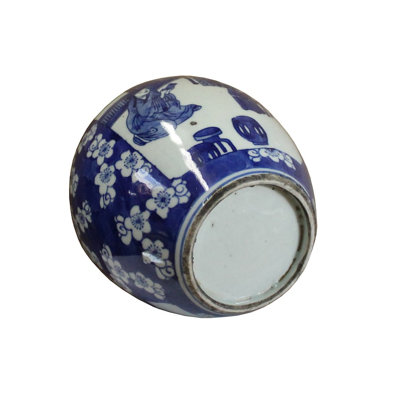 Chinese Oriental Handpaint Small Blue White Porcelain Ginger Jar ws573E image 5