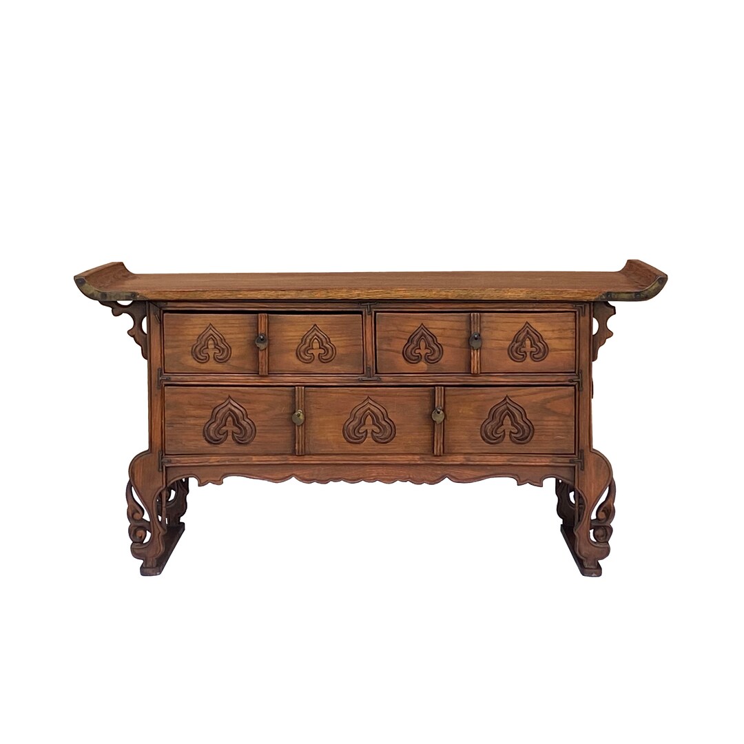 Oriental Asian Point Edge Chest of 3 Drawers Low Table Cabinet Cs7294e ...
