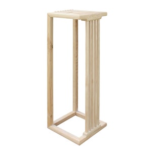 Chinese Handmade Natural Wood Tone Square Side Table Plant Stand cs4946AE image 3