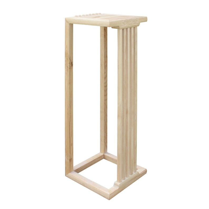 Chinese Handmade Natural Wood Tone Square Side Table Plant Stand cs4946AE image 3