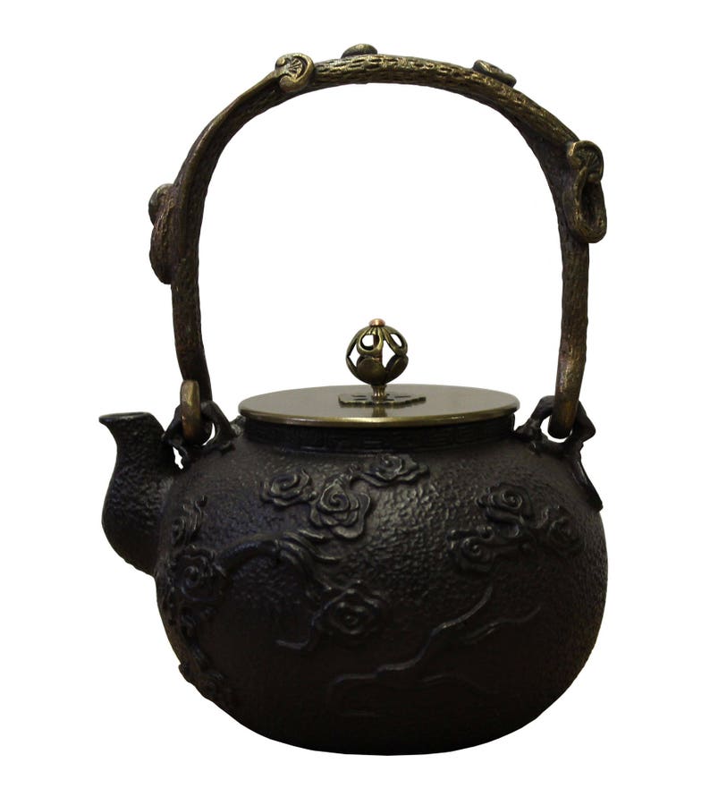 Handmade Quality Asian Heavy Cast Iron Teapot Display cs3368E image 1