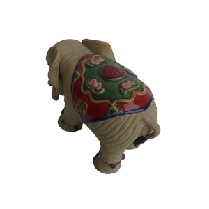 Pair Handmade Ceramic Lovely Elephant With Beautiful Jewelry Decor Statue fs722E image 5
