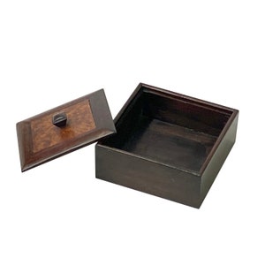 Small Brown Burlwood Pattern Square Storage Accent Box ws2641E image 4