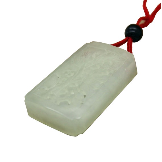 Carved Jade Rectangular Shape Modern Chinese Sach… - image 6