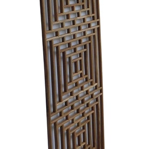 Rectangular Plain Wood Geometric Pattern Wall Panel w225E image 3