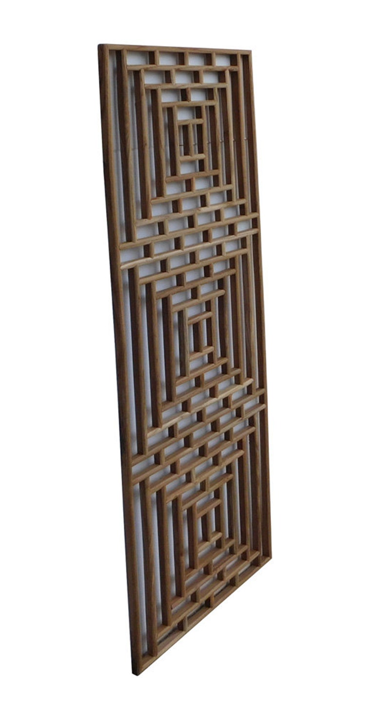 Rectangular Plain Wood Geometric Pattern Wall Panel w225E image 3