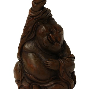 Chinese Bamboo Carved Happy Buddha Figure Display cs2084E