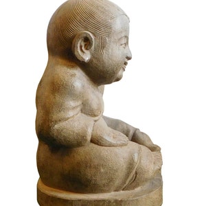 Chinese Oriental Stone Sitting Baby Kid Figure cs1924E image 3