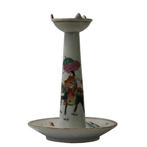 Chinese Ancient Style Porcelain Celebration Scholar Promoted Drawing Oil Lamp n334E