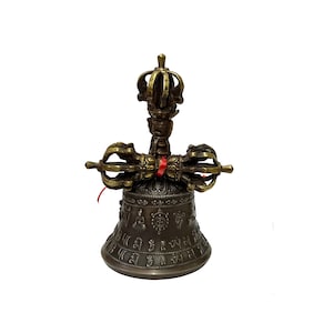 Handmade Bronze Metal Tibetan Ritual Bell and Vajra Dorje Set ws2884E