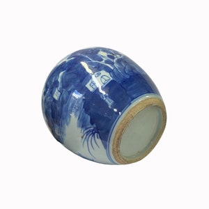 Oriental Handpaint House Tree Small Blue White Porcelain Ginger Jar ws2315E image 4