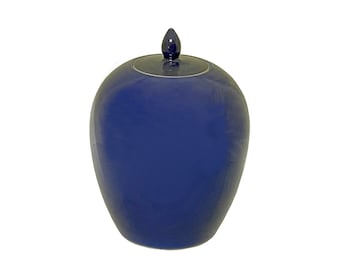 Simple Modern Handmade Plain Navy Blue Oval Porcelain Vase Jar ws3275E